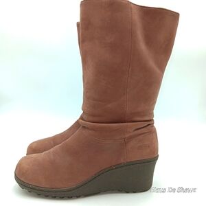 Keen Women's Chestnut Suede Wedge Mid-Calf Boots